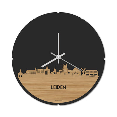 Skyline Clock Round Leiden Bamboo