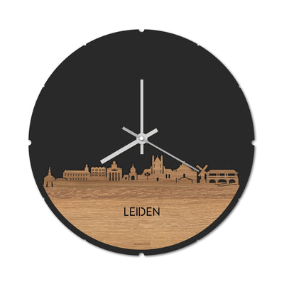 Skyline Clock Round Leiden Oak