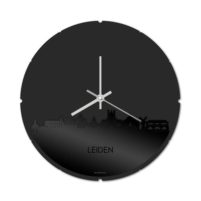 Skyline Clock Round Leiden Black Glossy
