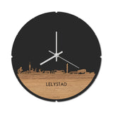 Skyline Klok Rond Lelystad Eiken