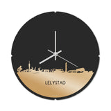 Skyline Klok Rond Lelystad Goud Metallic