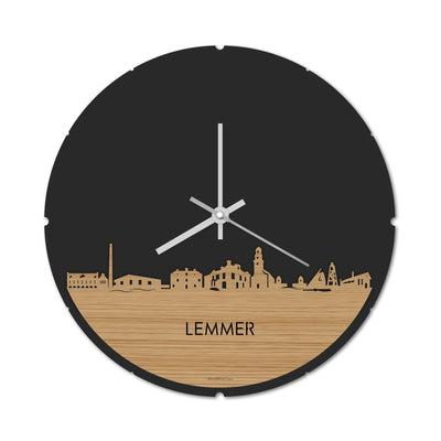 Skyline Clock Round Lemmer Bamboo