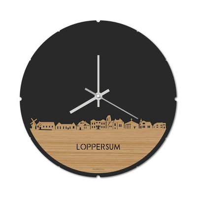 Skyline Klok Rond Loppersum Bamboe