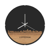 Skyline Klok Rond Loppersum Eiken