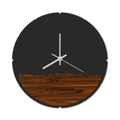 Skyline Klok Rond Loppersum Palissander