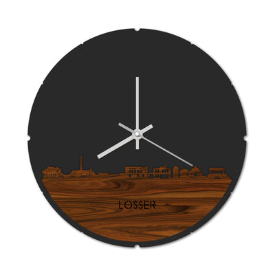 Skyline Clock Round Losser Rosewood
