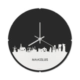 Skyline Klok Rond Maassluis Wit Glanzend