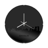 Skyline Klok Rond Maassluis Zwart Glanzend