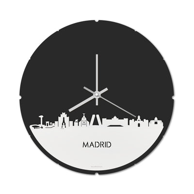 Skyline Clock Round Madrid White Glossy
