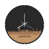Skyline Klok Rond Manchester Eiken