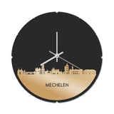 Skyline Klok Rond Mechelen Goud Metallic