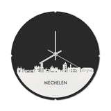 Skyline Klok Rond Mechelen Wit Glanzend