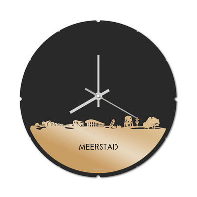 Skyline Clock Round Meerstad Gold Metallic