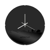 Skyline Klok Rond Meerstad Zwart Glanzend