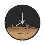 Skyline Klok Rond Miami Beach Eiken