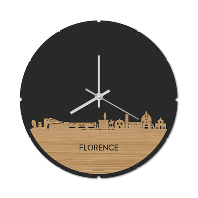 Skyline Clock Round Moerdijk Bamboo