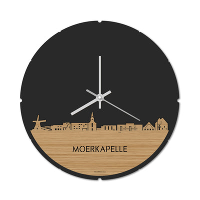 Skyline Clock Round Moerkapelle Bamboo