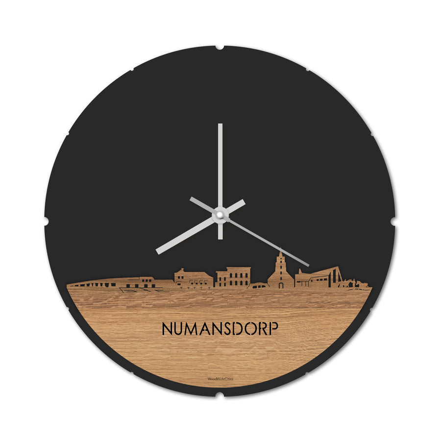 Skyline Klok Numansdorp Eiken houten cadeau decoratie relatiegeschenk van WoodWideCities