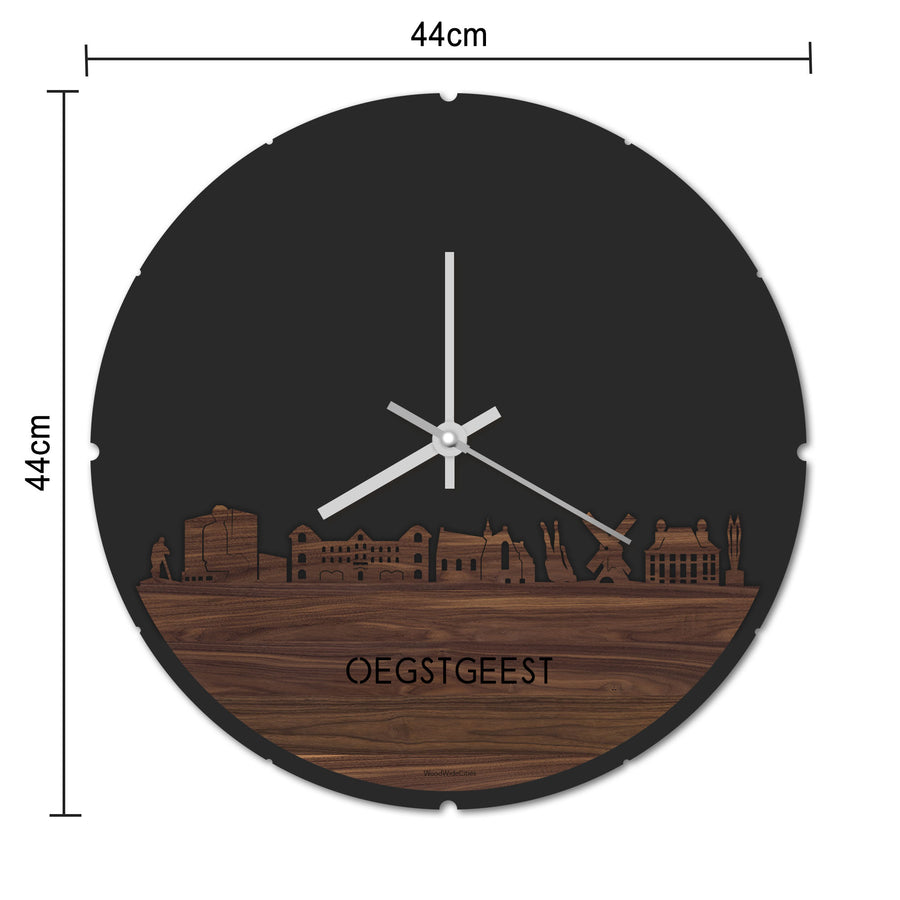 Skyline Klok Rond Oegstgeest Metallic Goud gerecycled kunststof cadeau decoratie relatiegeschenk van WoodWideCities