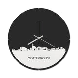 Skyline Klok Rond Oosterwolde Wit Glanzend