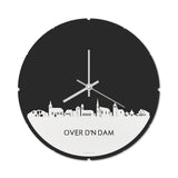 Skyline Klok Rond Over d'n Dam Wit Glanzend