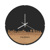 Skyline Klok Rond Palermo Eiken