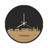 Skyline Klok Rond Panningen Bamboe