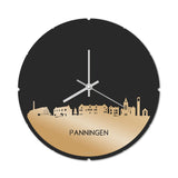 Skyline Klok Rond Panningen Goud Metallic