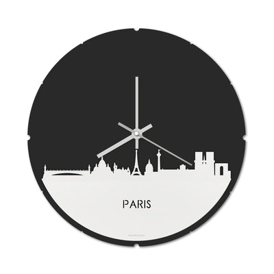 Skyline Clock Round Paris White Glossy