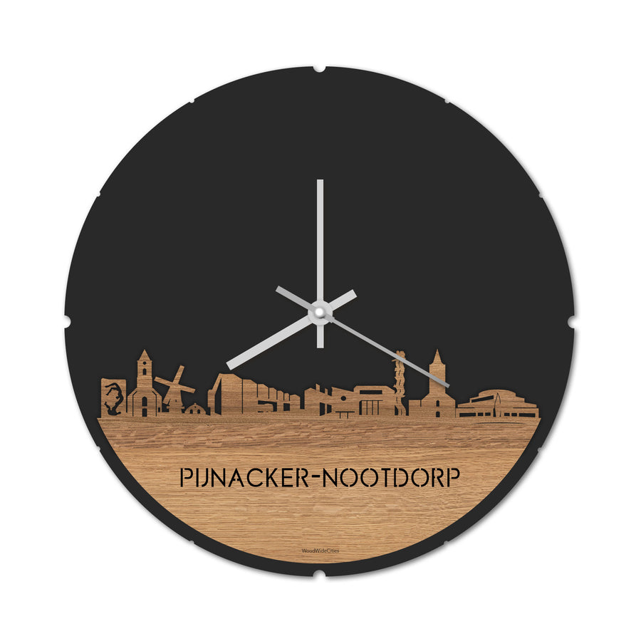 Skyline Klok Pijnacker-Nootdorp Eiken houten cadeau decoratie relatiegeschenk van WoodWideCities