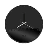 Skyline Klok Rond Pisa Zwart Glanzend