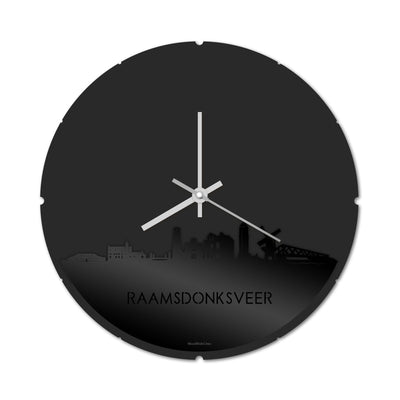 Skyline Klok Rond Raamsdonksveer Zwart Glanzend