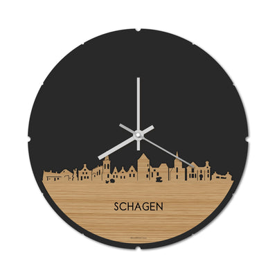 Skyline Clock Round Schagen Bamboo