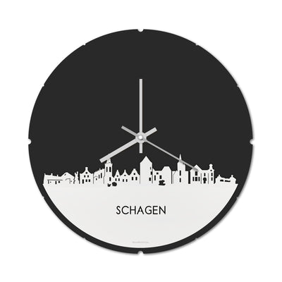 Skyline Clock Round Schagen White Glossy