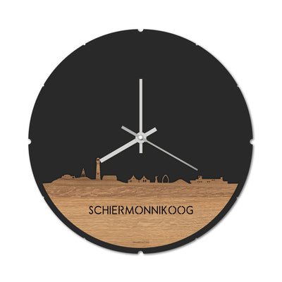 Skyline Clock Round Schiermonnikoog Oak