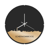 Skyline Klok Rond Schiermonnikoog Goud Metallic