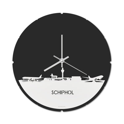 Skyline Clock Around Schiphol White Glossy