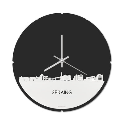Skyline Clock Round Seraing White Glossy