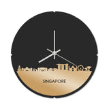 Skyline Klok Rond Singapore Goud Metallic