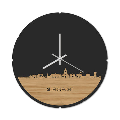 Skyline Klok Rond Sliedrecht Bamboe