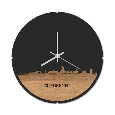 Skyline Klok Rond Sliedrecht Eiken