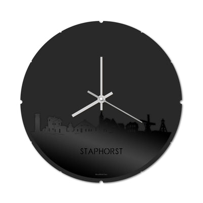 Skyline Klok Rond Staphorst Zwart Glanzend