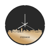 Skyline Klok Rond Steenwijk Goud Metallic