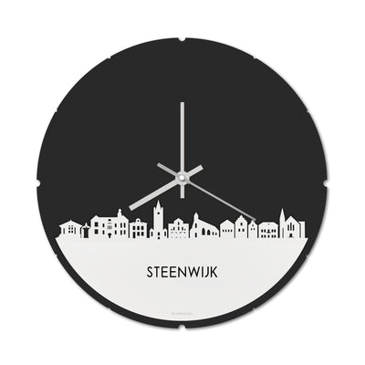 Skyline Clock Round Steenwijk White Glossy