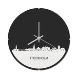Skyline Klok Rond Stockholm Wit Glanzend