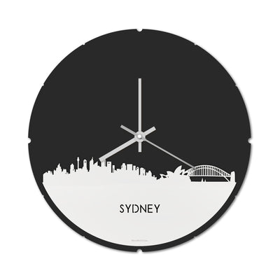 Skyline Clock Round Sydney White Glossy