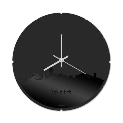 Skyline Klok Rond Tenerife Zwart Glanzend