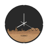 Skyline Klok Rond Torino Eiken