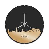 Skyline Klok Rond Torino Goud Metallic