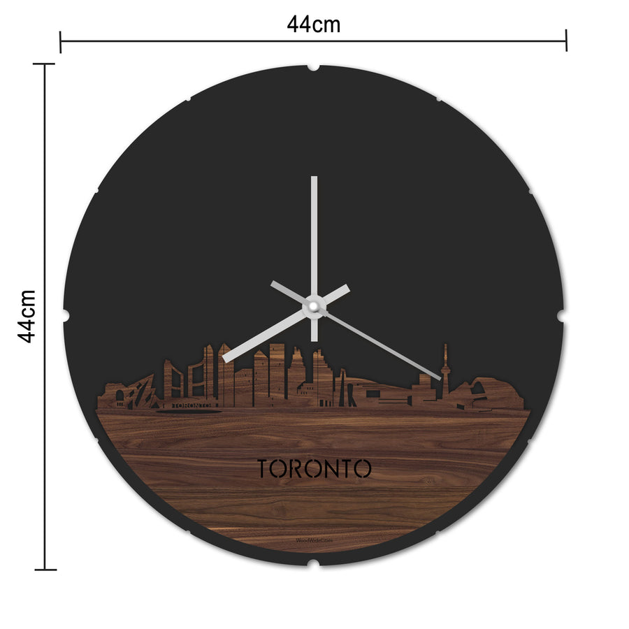 Skyline Klok Rond Toronto Metallic Goud gerecycled kunststof cadeau decoratie relatiegeschenk van WoodWideCities
